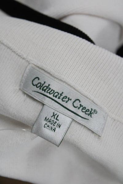 Coldwater Creek Womens Windbreaker White Mock Neck Zip Size XL