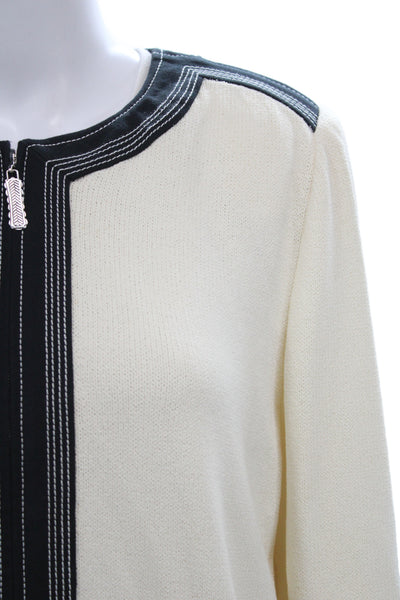 St. John Sport Unisex Beige Full Zip Cardigan Wool Rayon Size L