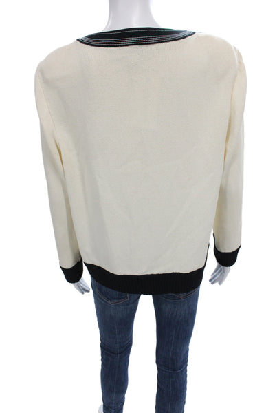 St. John Sport Unisex Beige Full Zip Cardigan Wool Rayon Size L