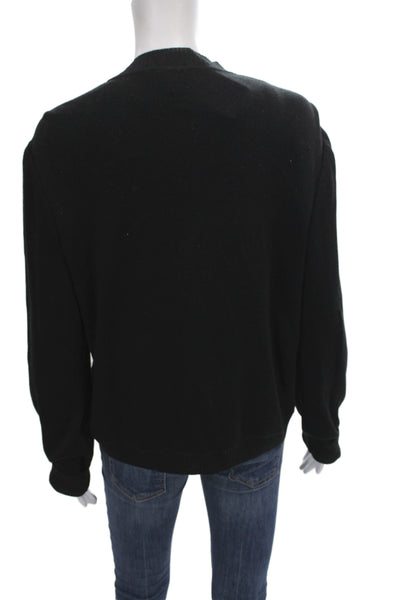 St. John Sport Unisex Black Full Zip Cardigan Cotton Polyester Size L
