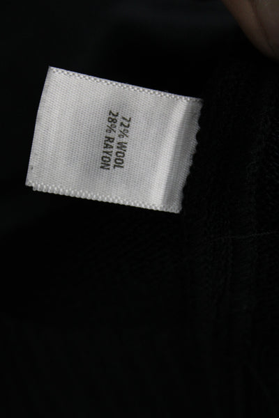 St. John Women Black Wool Blend Sleeveless Round Neck Tank Designer Size L