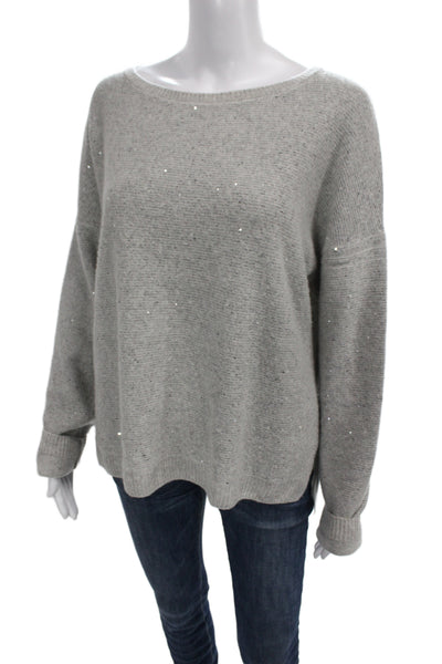 St. John Unisex Gray Cotton Polyester Pullover Sweater Size L
