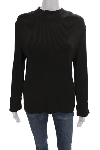 St. John Unisex Pullover Black Mock Neck 63% Wool 37% Rayon Size L