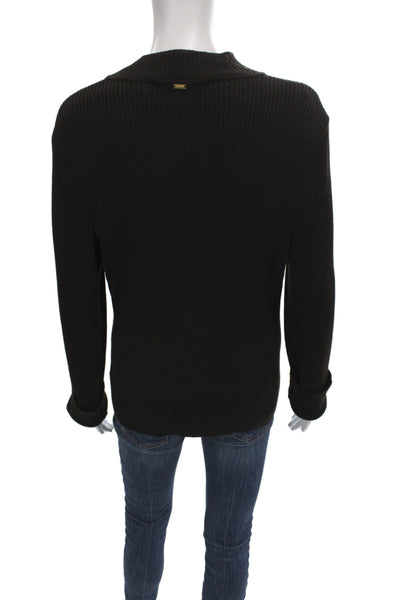 St. John Unisex Pullover Black Mock Neck 63% Wool 37% Rayon Size L