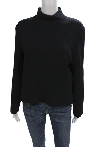 St. John Collection By Marie Gray Unisex Black Cotton Pullover Sweater Size L