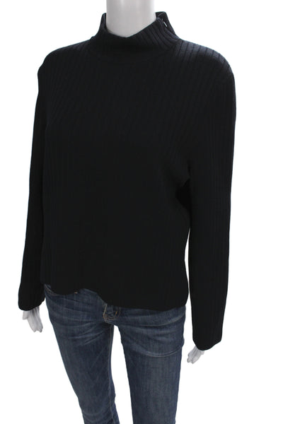 St. John Collection By Marie Gray Unisex Black Cotton Pullover Sweater Size L