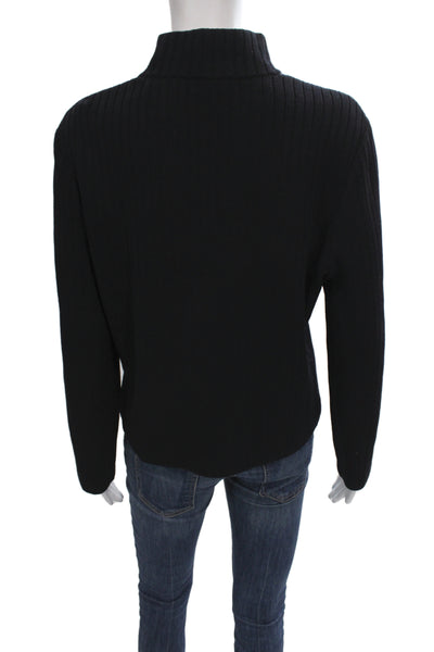St. John Collection By Marie Gray Unisex Black Cotton Pullover Sweater Size L