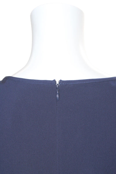 St. John Womens Shift Dress Dark Blue Sleeveless Round Neck Knee Length Size 16