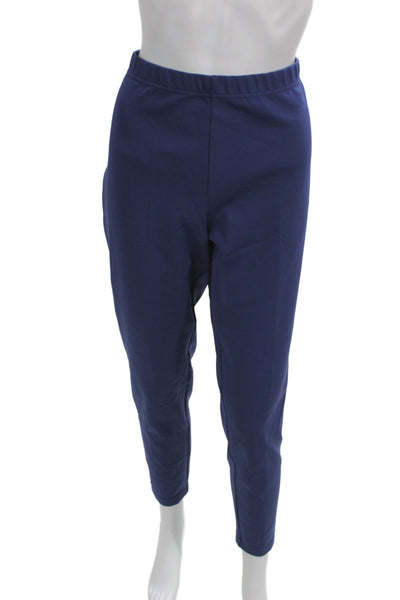 St. John Womens Ankle Cropped Dark Blue Pants Size L