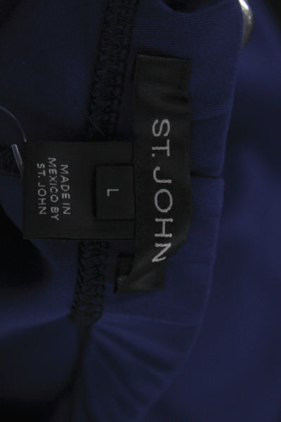 St. John Womens Ankle Cropped Dark Blue Pants Size L