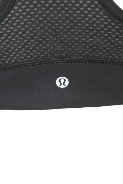 Lululemon Womens Mesh Detail Pullover Sports Bra Black Size 6