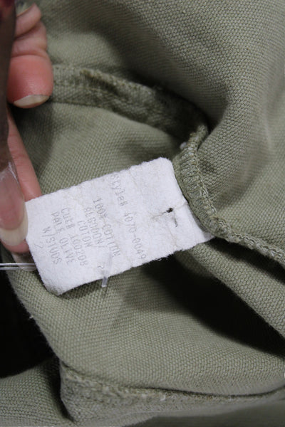 Current/Elliott Women Military Jacket Green Cotton Collared Long Sleeve Size 2