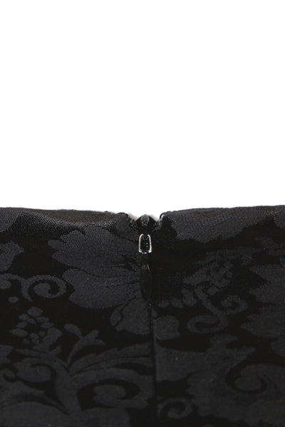 Amanda Uprichard Womens Black Jacquard Square Neck Jumpsuit Petite Size XS