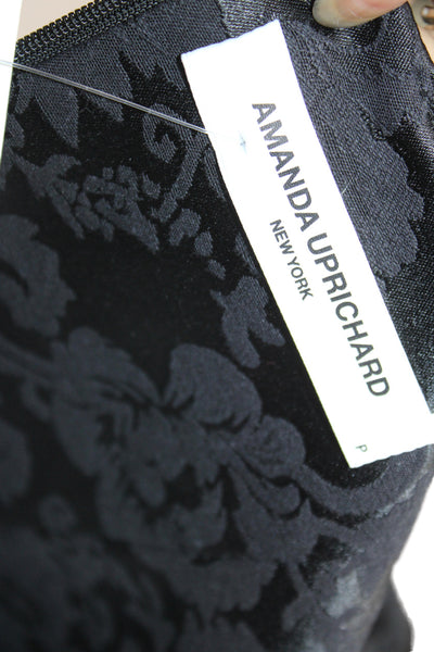 Amanda Uprichard Womens Black Jacquard Square Neck Jumpsuit Petite Size XS