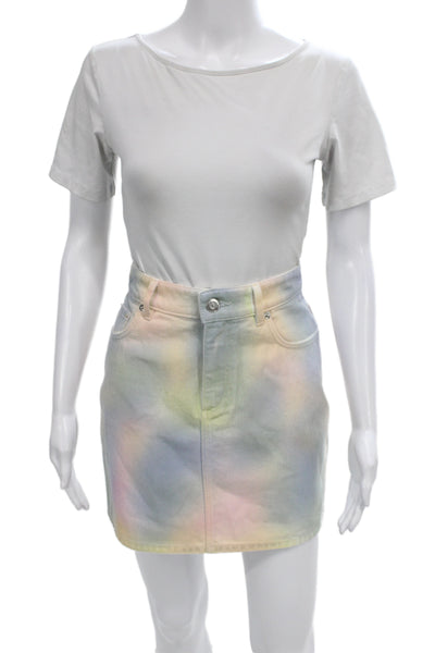 Ganni Women A-Line Mini Light Blue Skirt Size 36