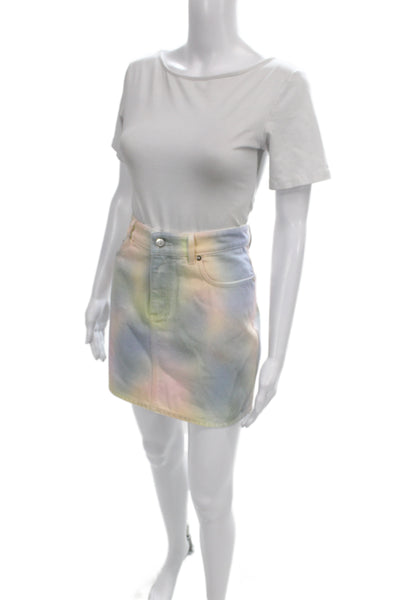 Ganni Women A-Line Mini Light Blue Skirt Size 36