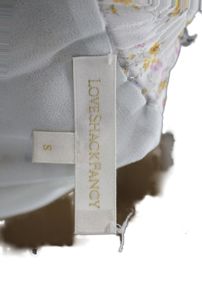 Love Shack Fancy Womens White Floral Peasant Pettiskirt Short Size S