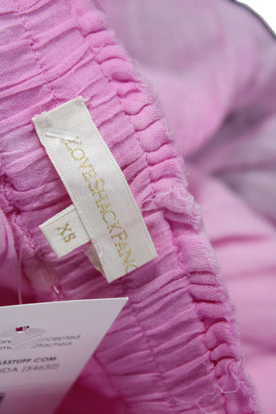 Love Shack Fancy Womens Mini Pettiskirt Pink Cotton Solid Size XS