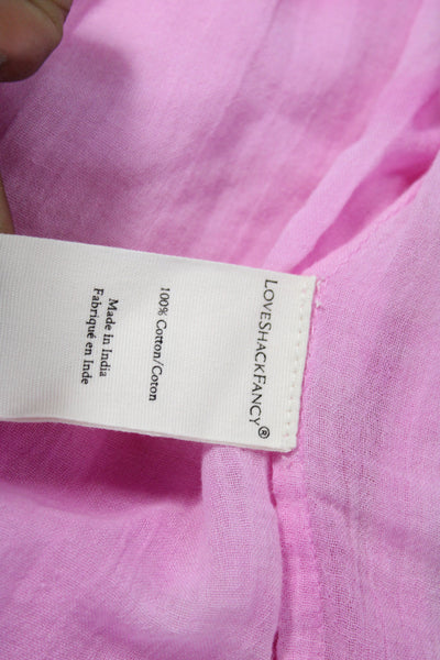 Love Shack Fancy Womens Mini Pettiskirt Pink Cotton Solid Size XS
