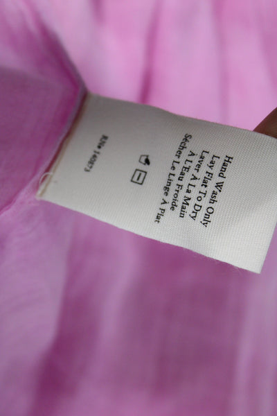Love Shack Fancy Womens Mini Pettiskirt Pink Cotton Solid Size XS