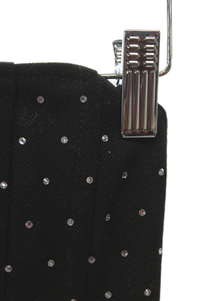 We Wore What Women Studded Square Neck Sleeveless Blouse Black Size 2