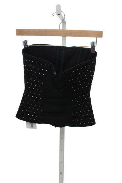 We Wore What Women Studded Square Neck Sleeveless Blouse Black Size 2