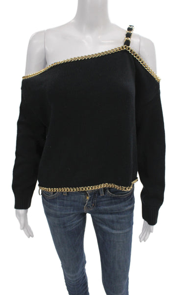 L Agence Unisex Pullover Sweater Black Long Sleeve Size S