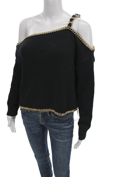 L Agence Unisex Pullover Sweater Black Long Sleeve Size S