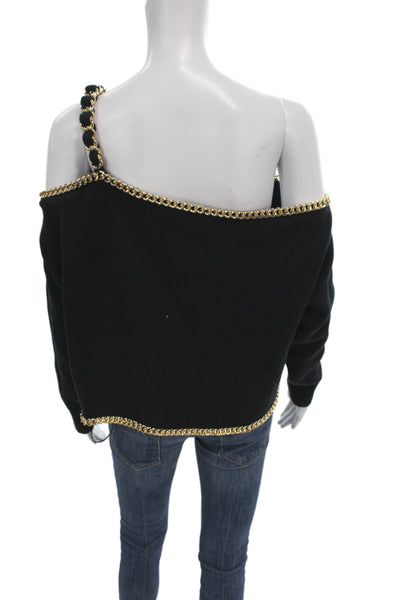L Agence Unisex Pullover Sweater Black Long Sleeve Size S