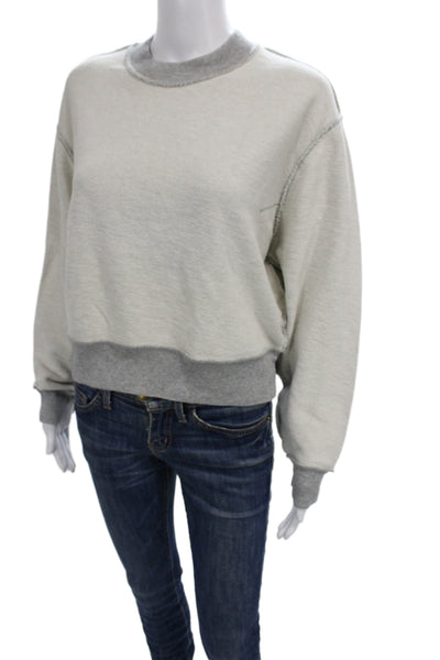 Frame Women Petite Pullover Sweatshirts Gray Pima Cotton Crew Neck Size XS