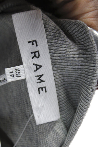 Frame Women Petite Pullover Sweatshirts Gray Pima Cotton Crew Neck Size XS