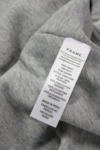 Frame Women Petite Pullover Sweatshirts Gray Pima Cotton Crew Neck Size XS