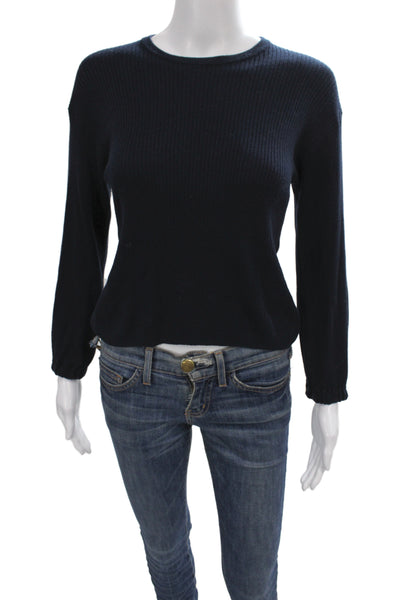 Splendid Women Dark Blue Cotton Cashmere Pullover Sweater Size XS