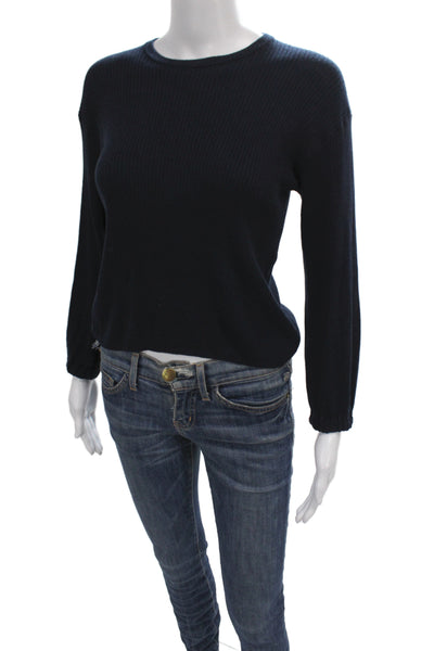 Splendid Women Dark Blue Cotton Cashmere Pullover Sweater Size XS