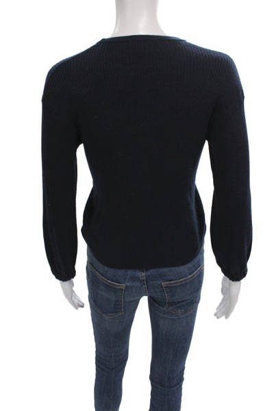 Splendid Women Dark Blue Cotton Cashmere Pullover Sweater Size XS