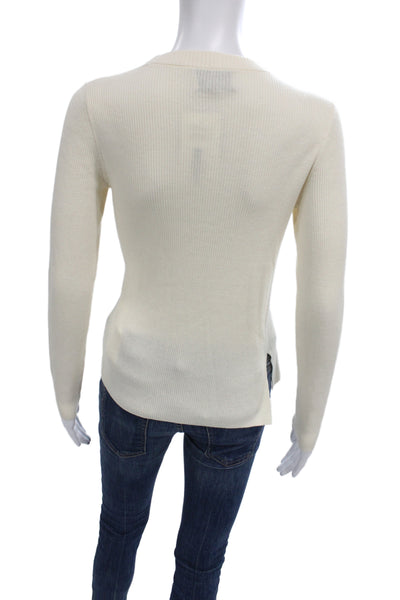 3.1 Phillip Lim Unisex Beige Cotton Cashmere Pullover Sweater Size XS