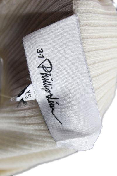 3.1 Phillip Lim Unisex Beige Cotton Cashmere Pullover Sweater Size XS