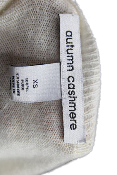 Autumn Cashmere Unisex Pullover V-Neck Cashmere Sweater White Size XS