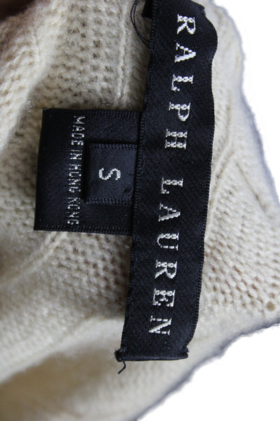 Ralph Lauren Black Label Womens Henley Cashmere Pullover Beige Size S