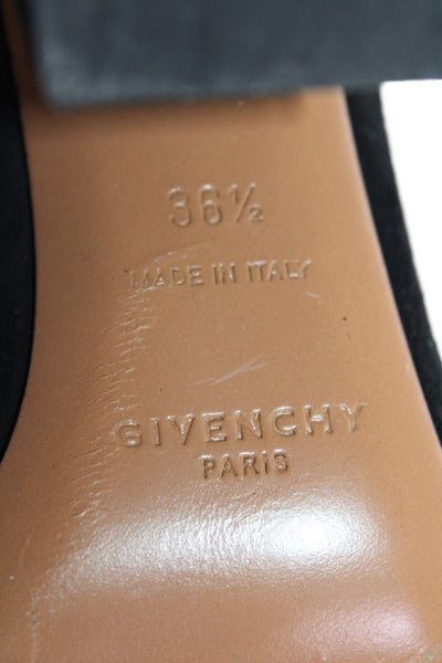Givenchy Womens Crystal Black Heel Suede Slide Sandals Black Size 36.5