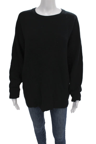 J Crew Unisex Black 100% Cashmere Pullover Sweater Size L