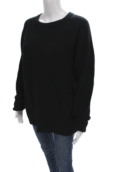 J Crew Unisex Black 100% Cashmere Pullover Sweater Size L