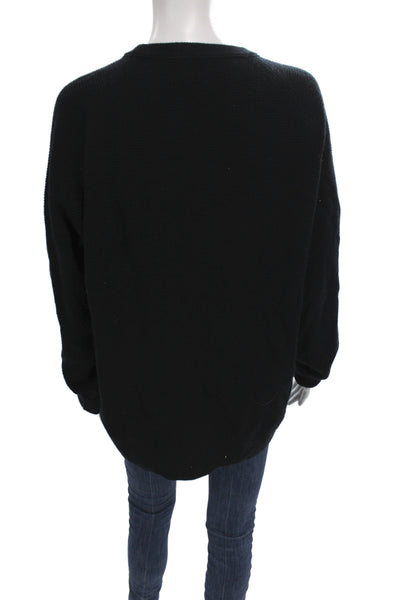 J Crew Unisex Black 100% Cashmere Pullover Sweater Size L