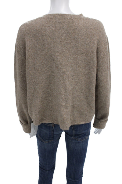 Zara Unisex Beige Classic Crewneck Long Sleeve Button Cardigan Size L
