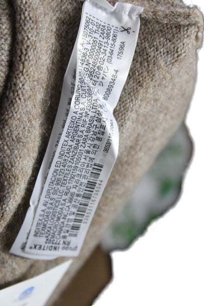 Zara Unisex Beige Classic Crewneck Long Sleeve Button Cardigan Size L