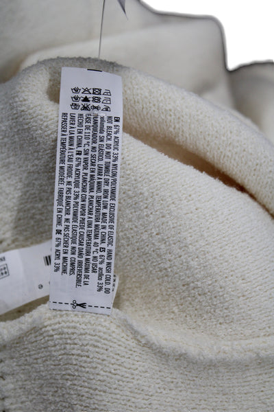 Endless Rose Unisex Cardigan White V-Neck Long Sleeve Solid Size S