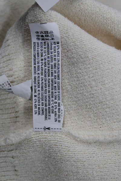 Endless Rose Unisex Cardigan White V-Neck Long Sleeve Solid Size S