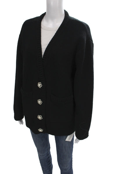 Endless Rose Unisex Black V Neck Button Cardigan Long Sleeve Size S