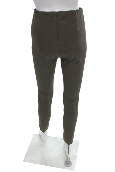 Rag & Bone Womens Ankle Cropped Pants Brown Zip Polyester Spandex Size 4