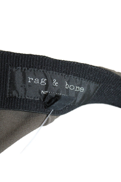 Rag & Bone Womens Ankle Cropped Pants Brown Zip Polyester Spandex Size 4